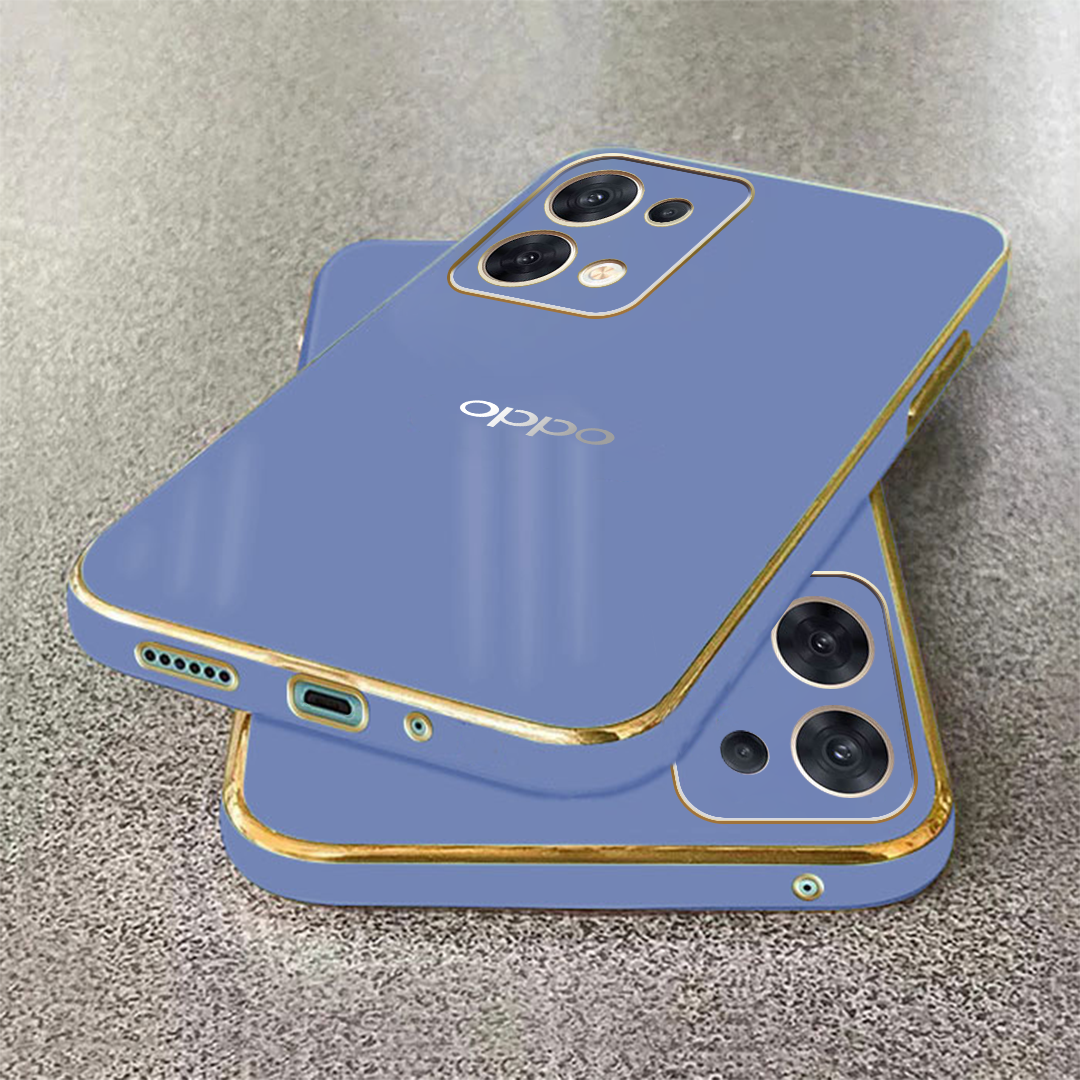 RENO 8 ULTRA-SHINE GOLD ELECTROPLATED LUXURIOUS BACK CASE WITH CAMERA PROTECTION