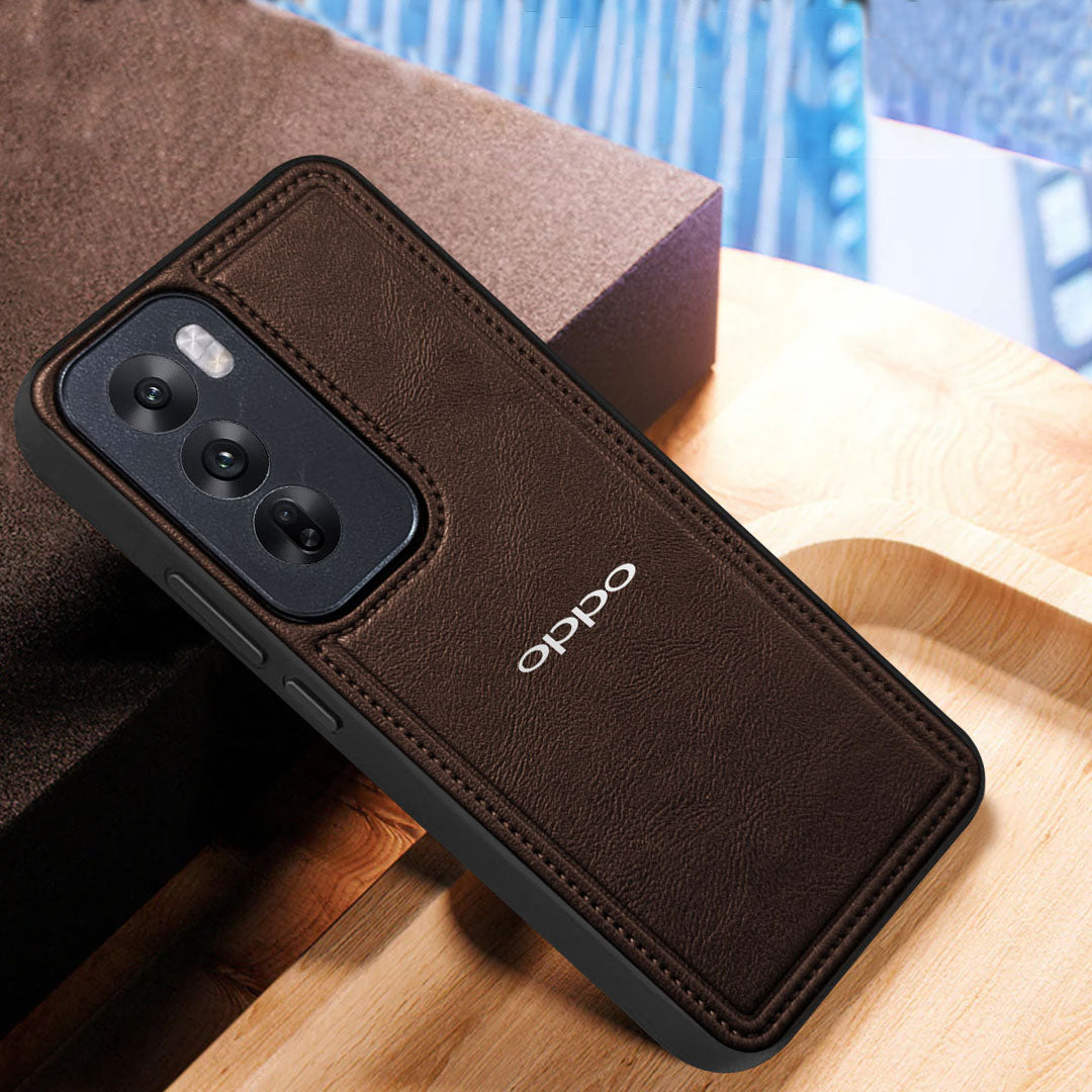 OPPO RENO 12/12 PRO 5G Vintage Leather Stitched Protective Back Case