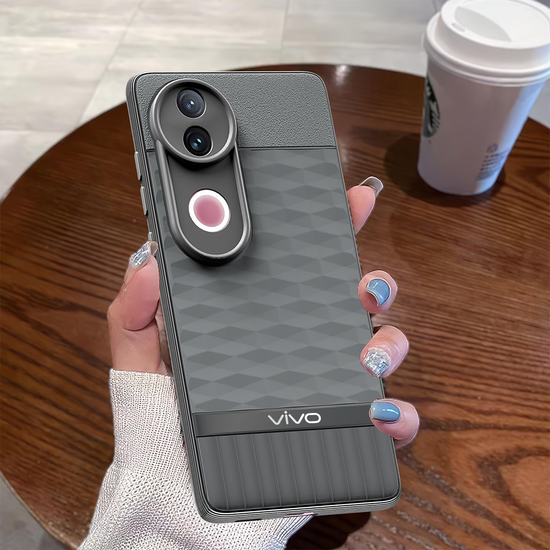 VIVO V50 5G 3D Hexa Cube Design Drop Protection | Camera Protection TPU Back Case