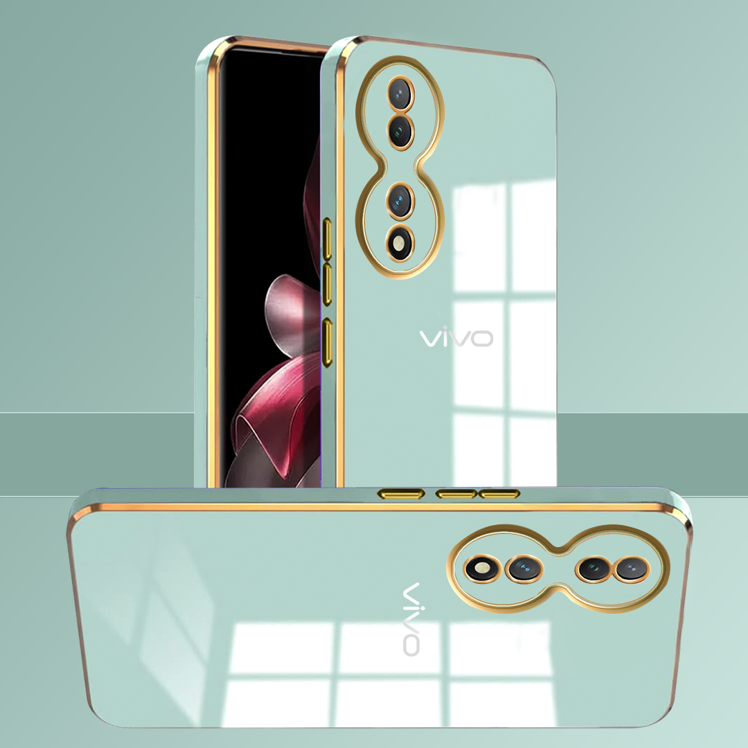 VIVO Y100A 5G ULTRA-SHINE GOLD ELECTROPLATED LUXURIOUS BACK CASE WITH CAMERA PROTECTION
