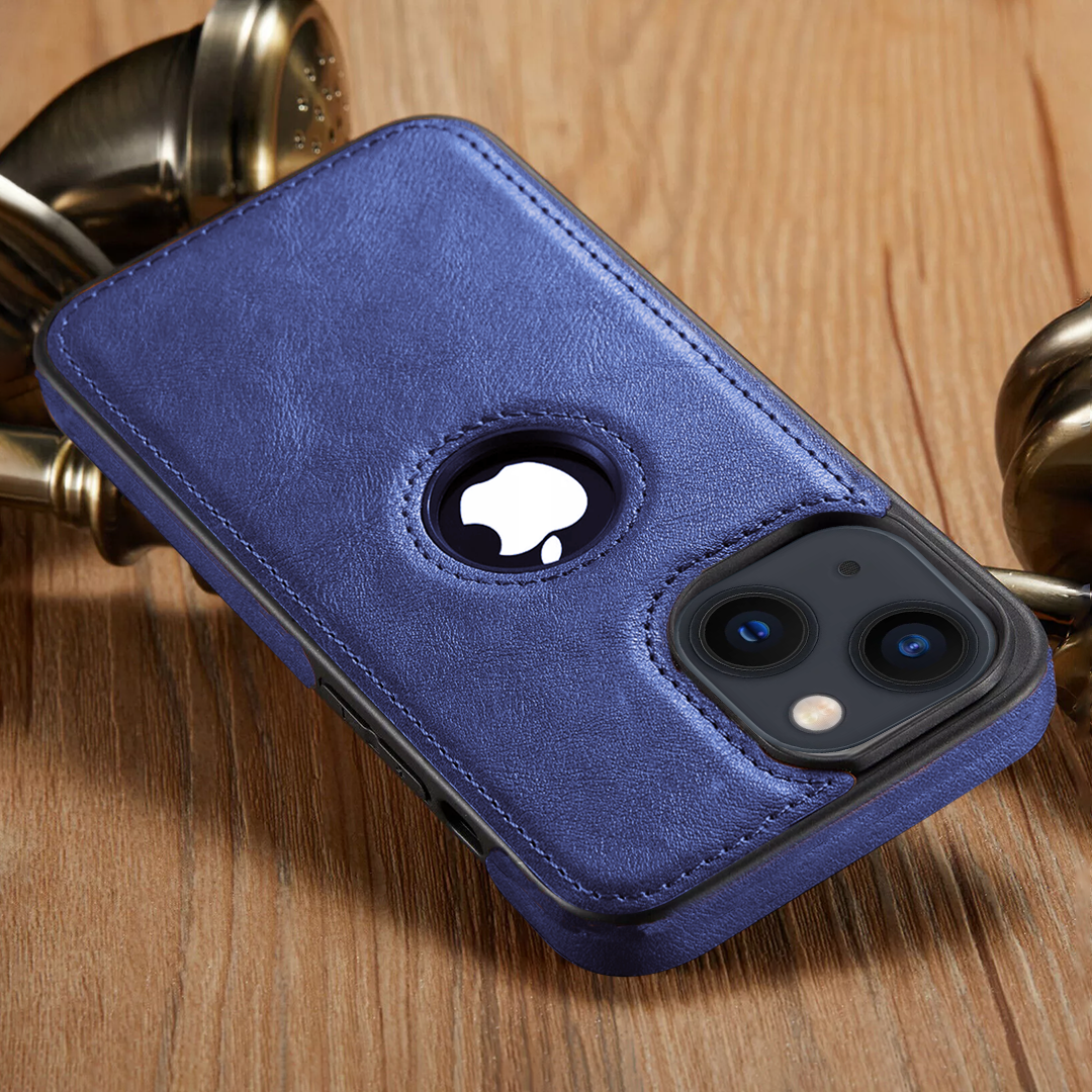 IPHONE 15 5G Drop Protection | Raised Camera Edges Protective Back Leather Case