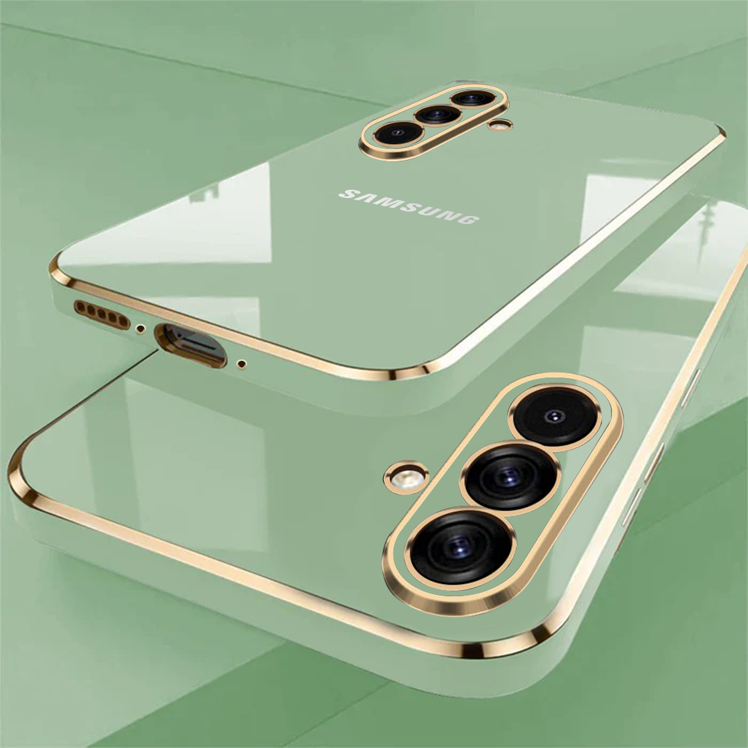 SAMSUNG GALAXY A57 5G ULTRA-SHINE GOLD ELECTROPLATED LUXURIOUS BACK CASE WITH CAMERA PROTECTION
