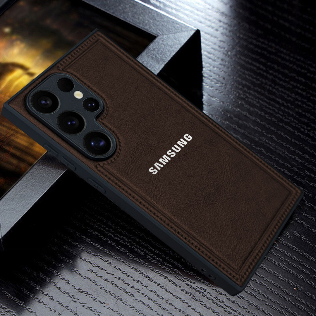 Samsung Galaxy S23 ULTRA 5G Vintage Leather Stitched Protective Back Case