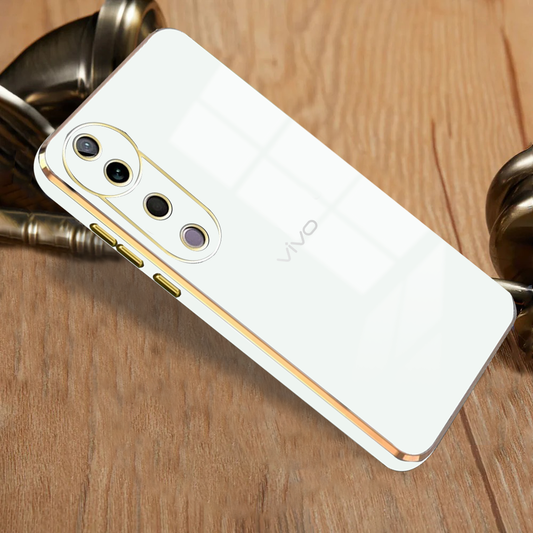 VIVO V40 5G ULTRA-SHINE GOLD ELECTROPLATED LUXURIOUS BACK CASE WITH CAMERA PROTECTION