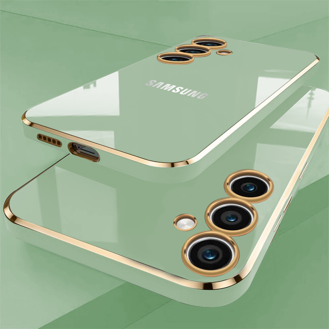 GALAXY A55 5G ULTRA-SHINE GOLD ELECTROPLATED LUXURIOUS BACK CASE WITH CAMERA PROTECTION