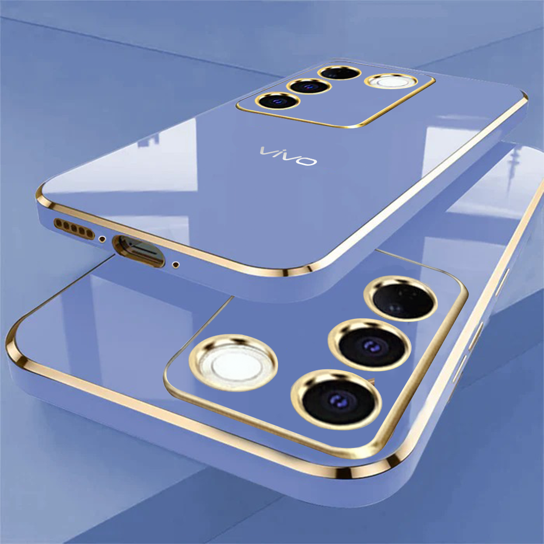 VIVO Y200 5G ULTRA-SHINE GOLD ELECTROPLATED LUXURIOUS BACK CASE WITH CAMERA PROTECTION