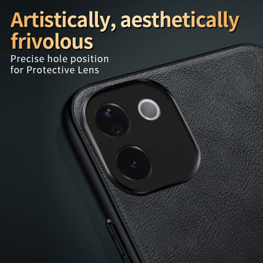 VIVO T3 PRO 5G Business Style PU LEATHER PROTECTIVE BACK CASE WITH CAMERA PROTECTION
