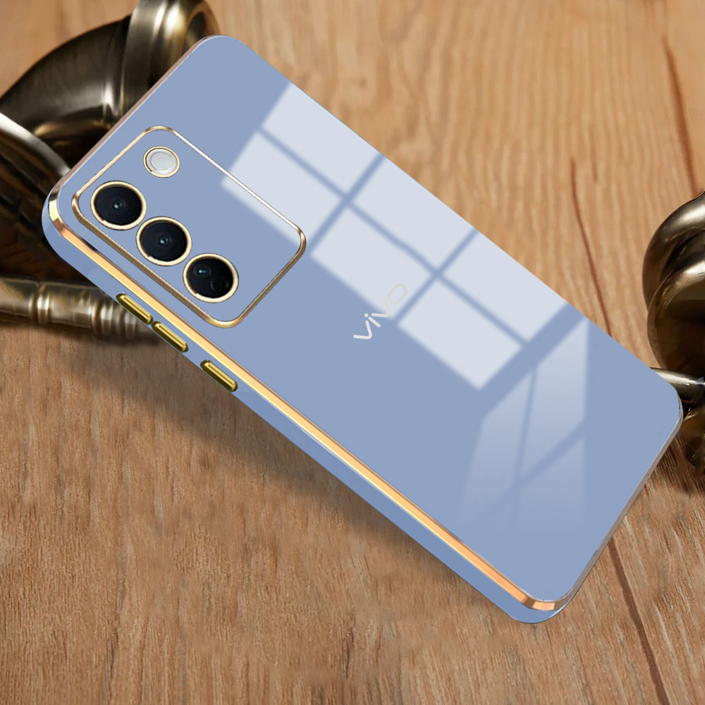 VIVO Y200 5G ULTRA-SHINE GOLD ELECTROPLATED LUXURIOUS BACK CASE WITH CAMERA PROTECTION
