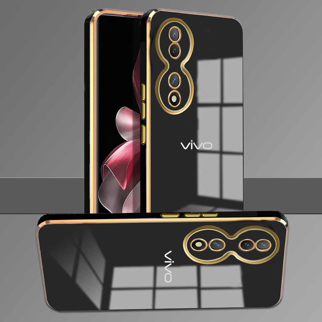 VIVO Y100A 5G ULTRA-SHINE GOLD ELECTROPLATED LUXURIOUS BACK CASE WITH CAMERA PROTECTION