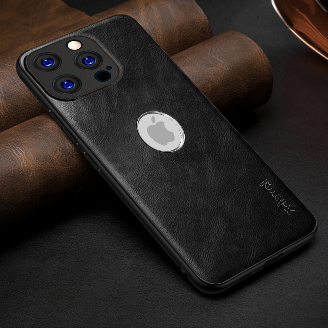 IPHONE 15 PRO MAX 5G Business Style PU LEATHER PROTECTIVE BACK CASE WITH CAMERA PROTECTION