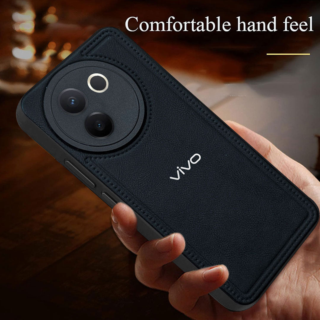 VIVO V30E 5G Vintage Leather Stitched Protective Back Case