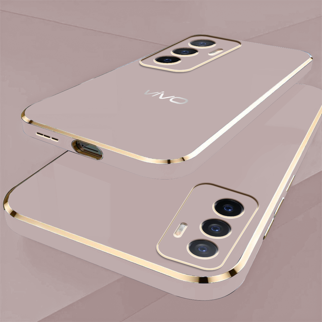 VIVO V23e 5G ULTRA-SHINE GOLD ELECTROPLATED LUXURIOUS BACK CASE WITH CAMERA PROTECTION