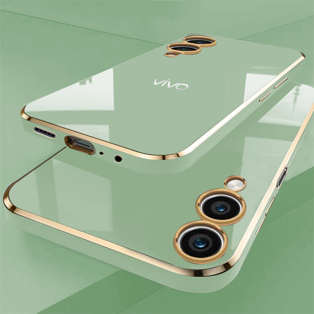 VIVO Y28 5G ULTRA-SHINE GOLD ELECTROPLATED LUXURIOUS BACK CASE WITH CAMERA PROTECTION