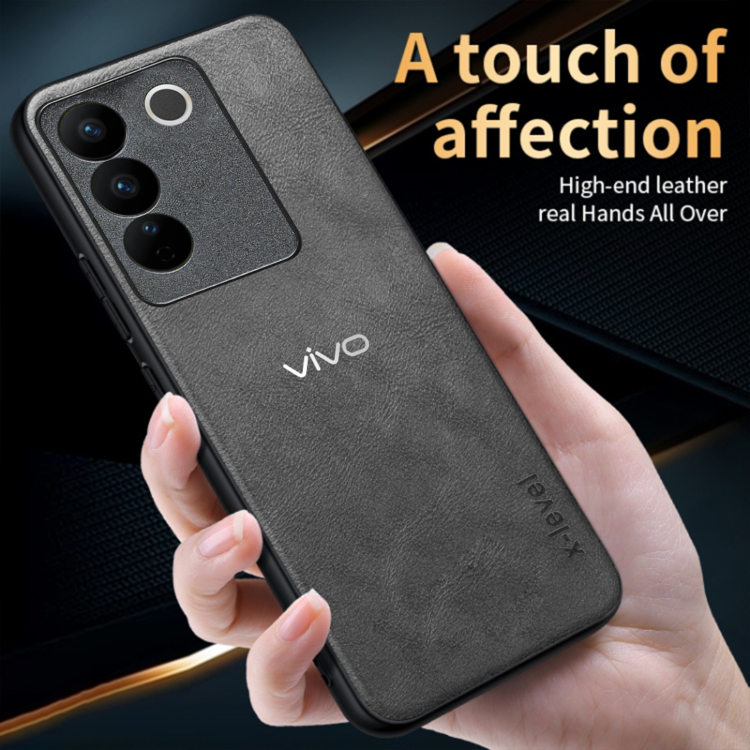 VIVO Y200 5G Business Style PU LEATHER PROTECTIVE BACK CASE WITH CAMERA PROTECTION