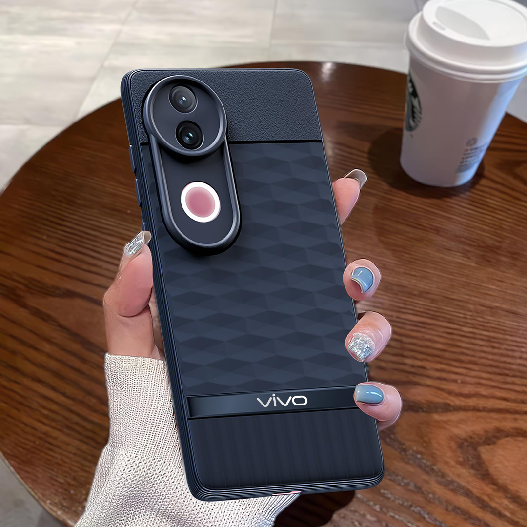 VIVO V50 5G 3D Hexa Cube Design Drop Protection | Camera Protection TPU Back Case