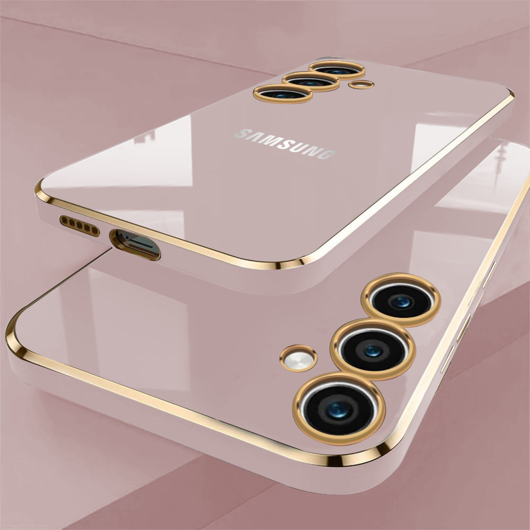GALAXY A55 5G ULTRA-SHINE GOLD ELECTROPLATED LUXURIOUS BACK CASE WITH CAMERA PROTECTION