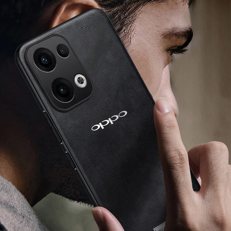 OPPO RENO 13 5G Business Style PU LEATHER PROTECTIVE BACK CASE WITH CAMERA PROTECTION