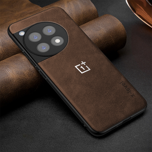 ONEPLUS 12R 5G Business Style PU LEATHER PROTECTIVE BACK CASE WITH CAMERA PROTECTION