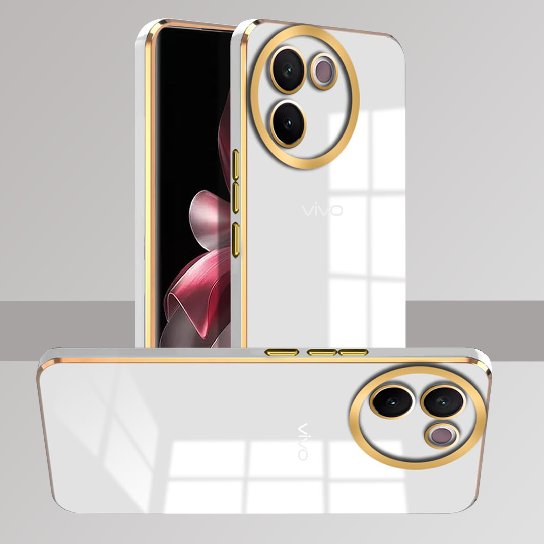VIVO V30E 5G ULTRA-SHINE GOLD ELECTROPLATED LUXURIOUS BACK CASE WITH CAMERA PROTECTION