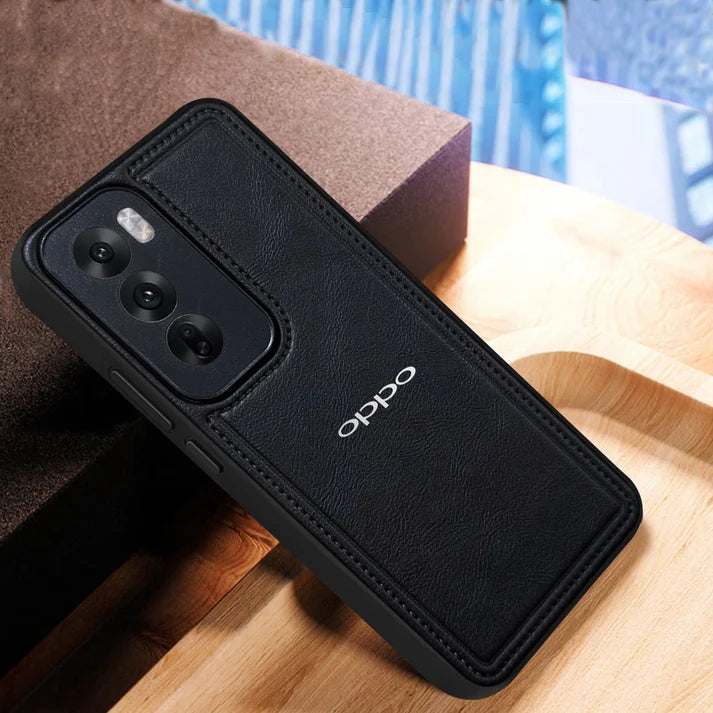 Oppo Reno 12 5G Solid Color Leather Texture Matte Phone Back Case