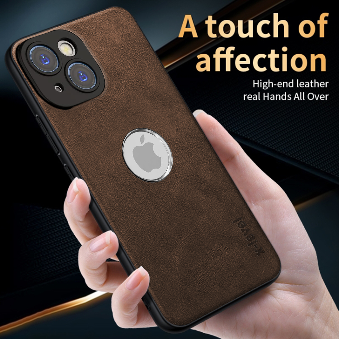 IPHONE 15 5G Business Style PU LEATHER PROTECTIVE BACK CASE WITH CAMERA PROTECTION