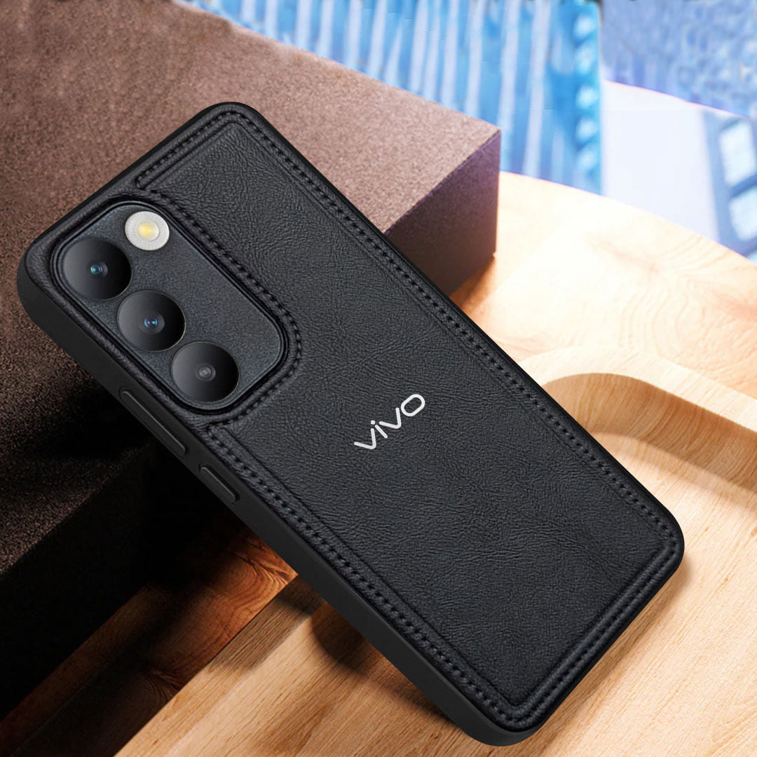 VIVO Y200E 5G Vintage Leather Stitched Protective Back Case