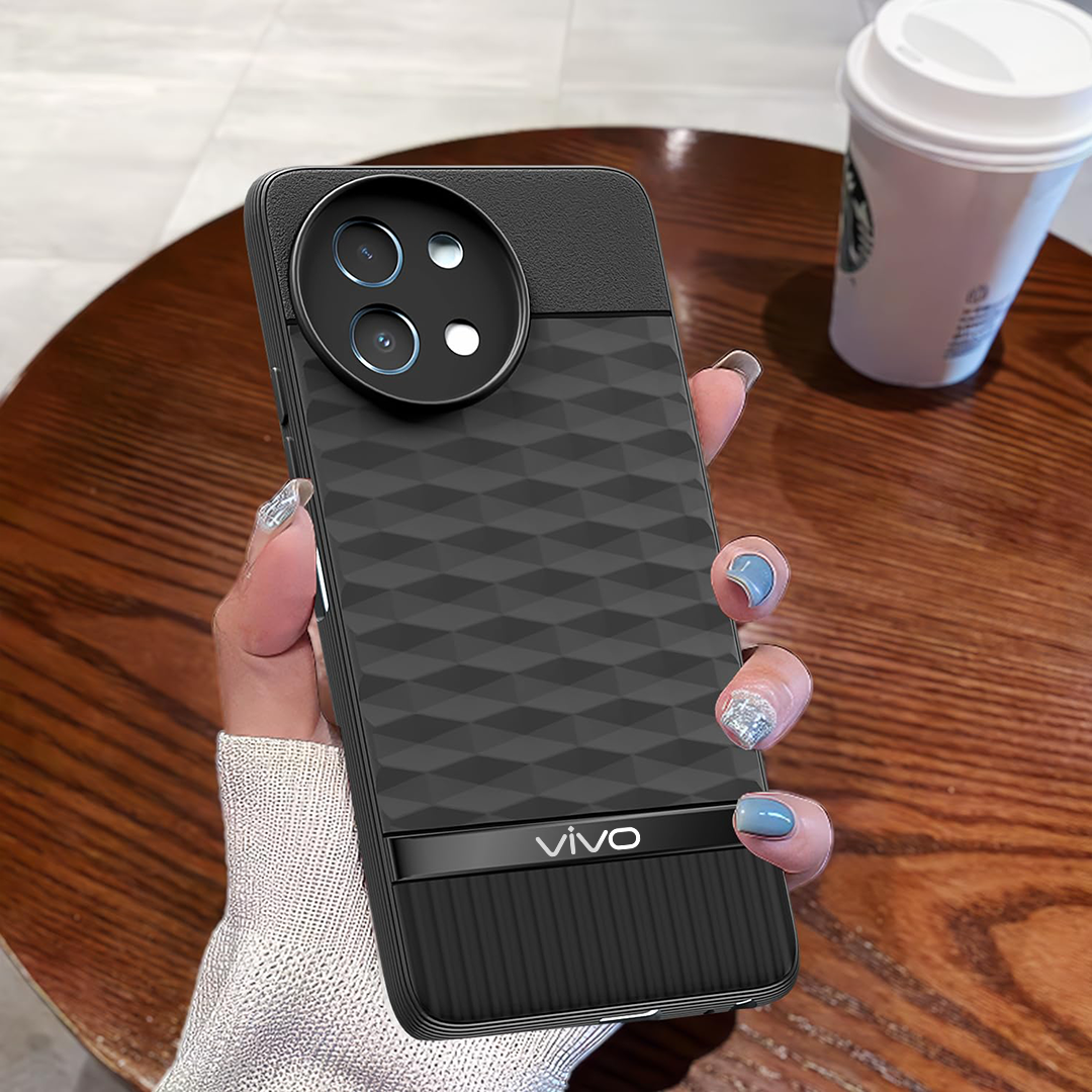 VIVO Y58 5G 3D Hexa Cube Design Drop Protection | Camera Protection TPU Back Case