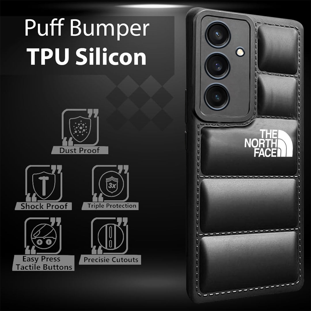 Galaxy A15/A25 5G The North Face Puffer Edition Black Bumper Back Case