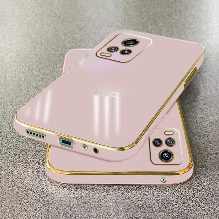 VIVO V21e ULTRA-SHINE GOLD ELECTROPLATED LUXURIOUS BACK CASE WITH CAMERA PROTECTION