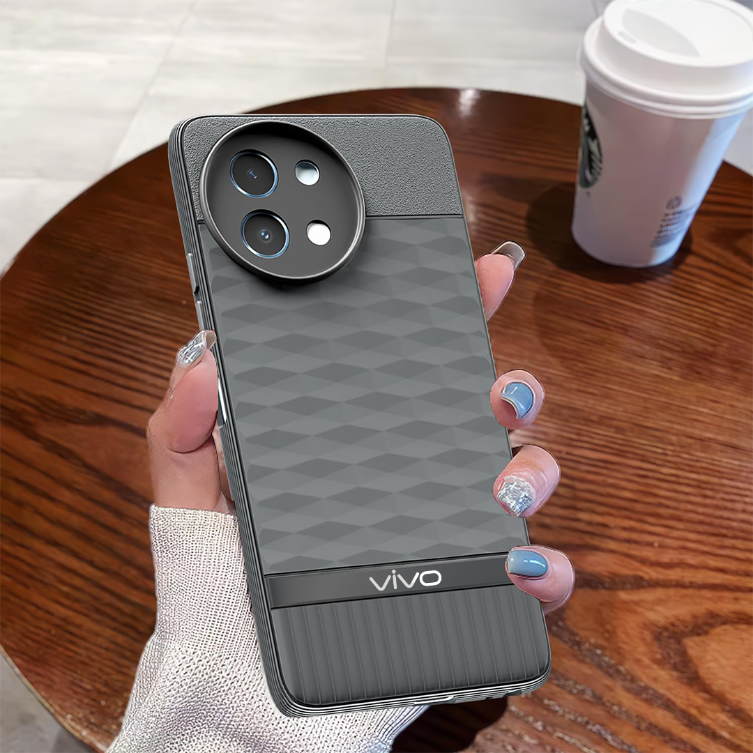 VIVO Y58 5G 3D Hexa Cube Design Drop Protection | Camera Protection TPU Back Case