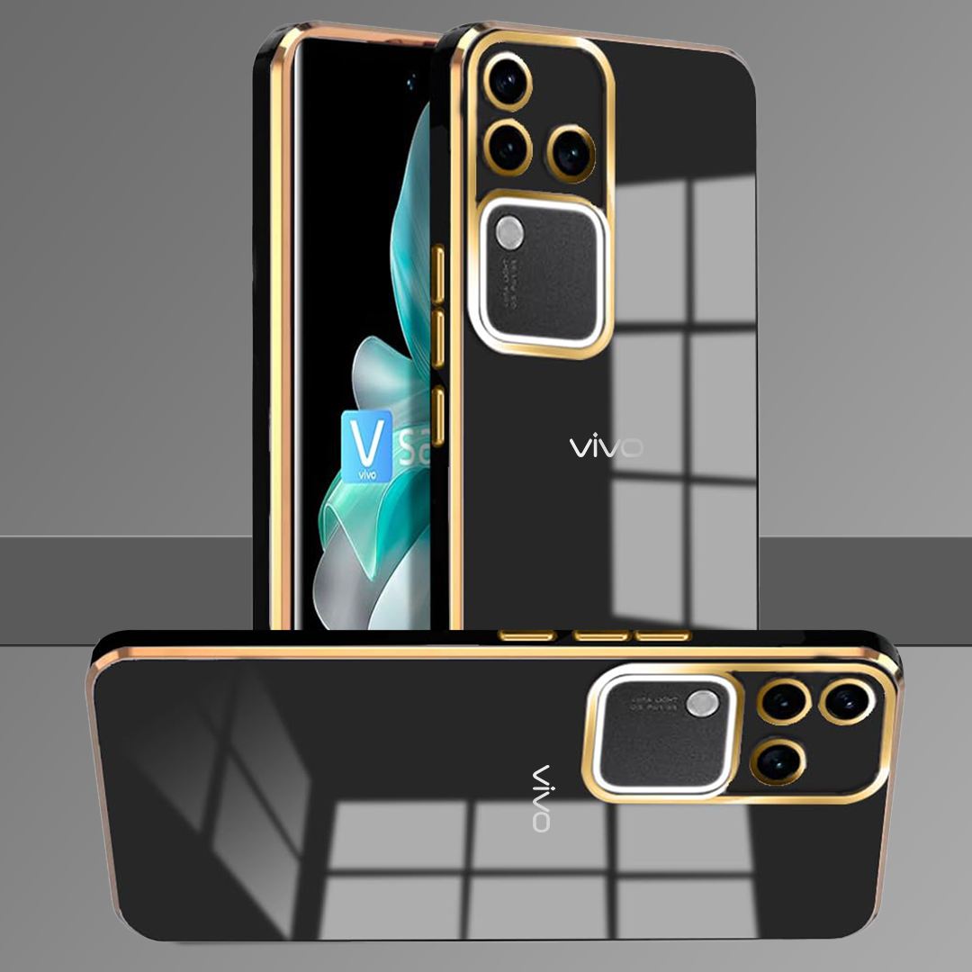 VIVO V30 5G ULTRA-SHINE GOLD ELECTROPLATED LUXURIOUS BACK CASE WITH CAMERA PROTECTION