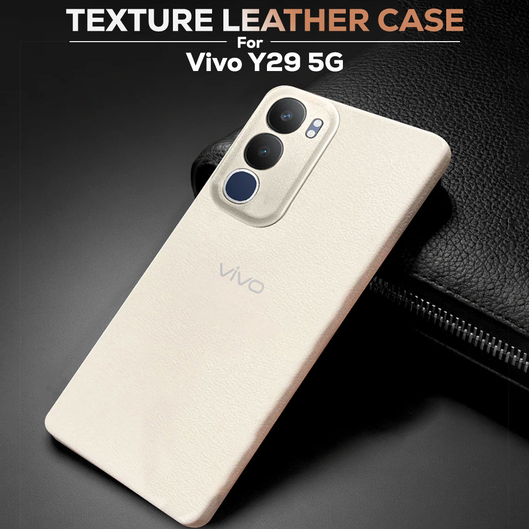 Vivo Y29 5G Solid Color Leather Texture Matte Phone Back Case