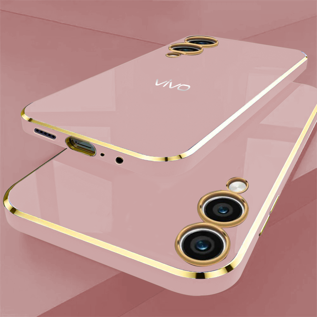 VIVO Y28 5G ULTRA-SHINE GOLD ELECTROPLATED LUXURIOUS BACK CASE WITH CAMERA PROTECTION