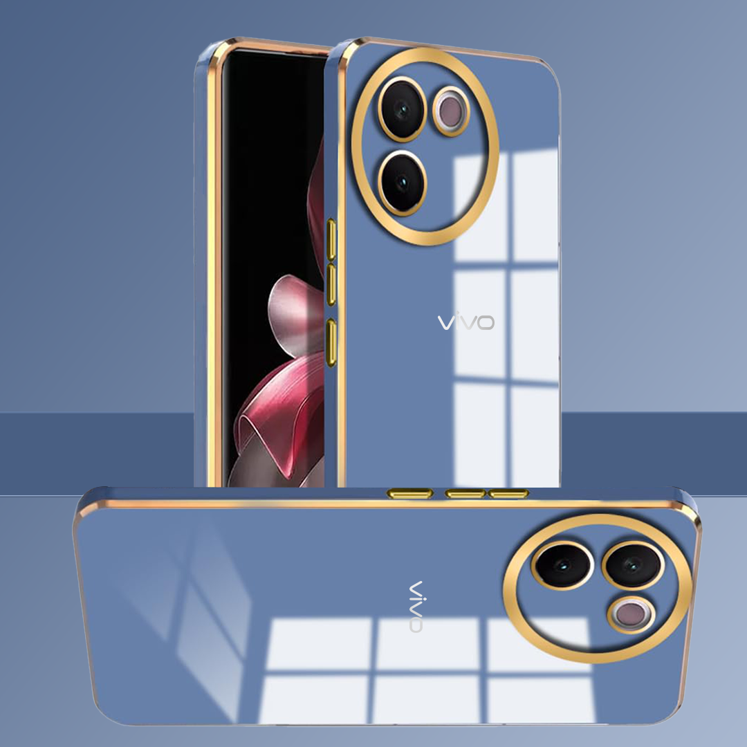 VIVO V30E 5G ULTRA-SHINE GOLD ELECTROPLATED LUXURIOUS BACK CASE WITH CAMERA PROTECTION