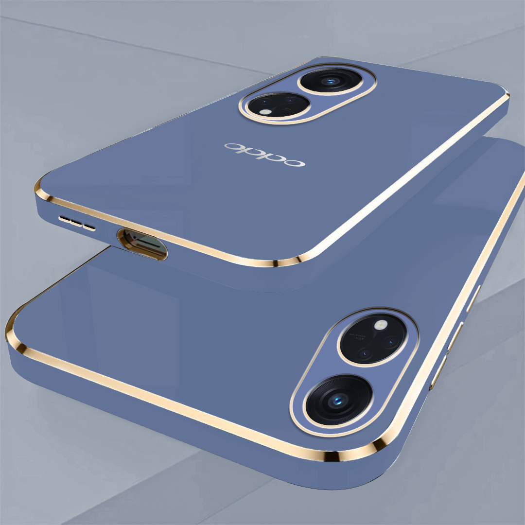 RENO 8T ULTRA-SHINE GOLD ELECTROPLATED LUXURIOUS BACK CASE WITH CAMERA PROTECTION