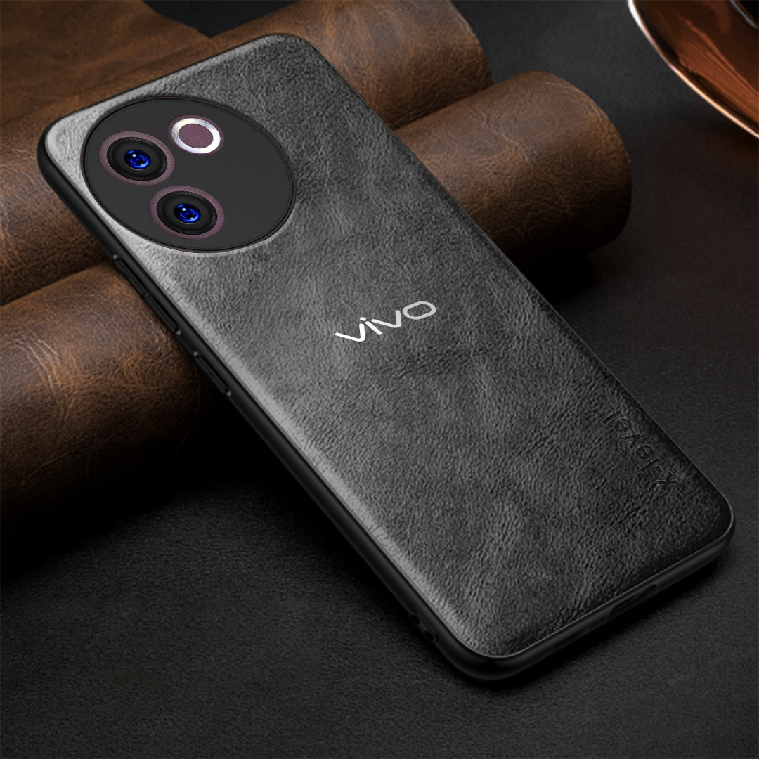 VIVO V30E 5G Business Style PU LEATHER PROTECTIVE BACK CASE WITH CAMERA PROTECTION