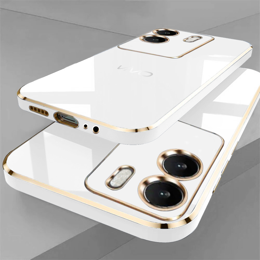 VIVO Y16 5G ULTRA-SHINE GOLD ELECTROPLATED LUXURIOUS BACK CASE WITH CAMERA PROTECTION
