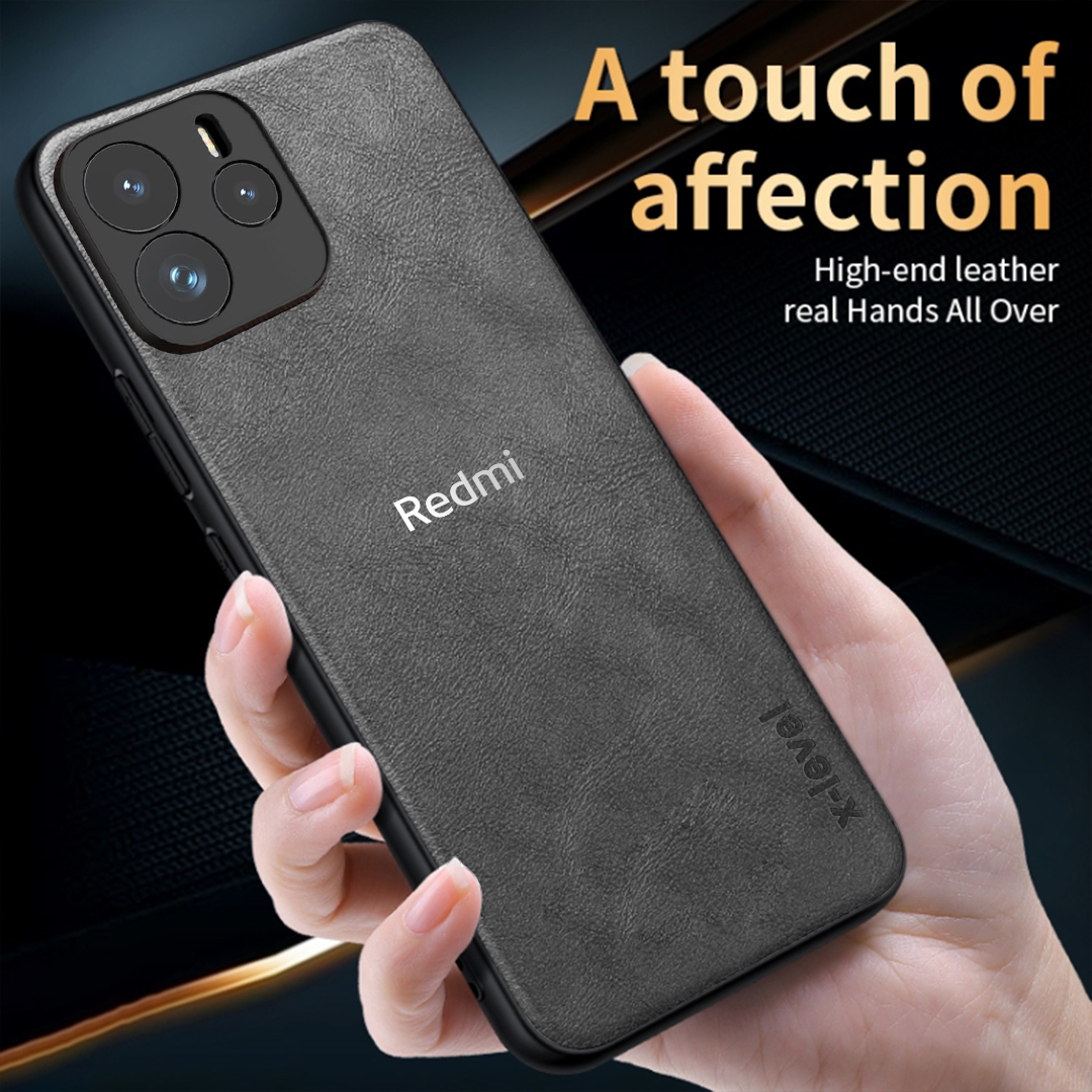 REDMI NOTE 14 5G Business Style PU LEATHER PROTECTIVE BACK CASE WITH CAMERA PROTECTION