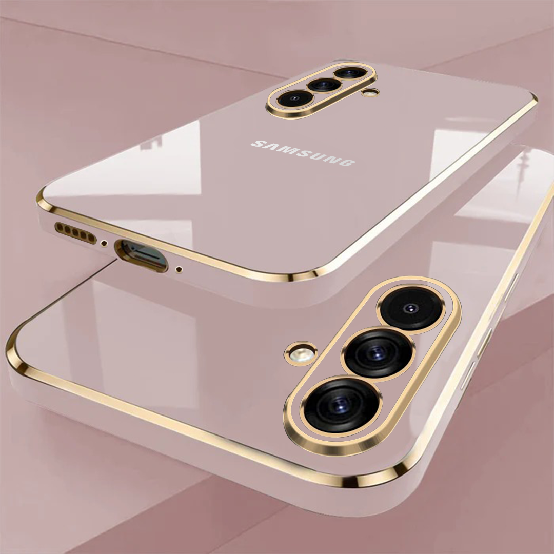 GALAXY A56 5G ULTRA-SHINE GOLD ELECTROPLATED LUXURIOUS BACK CASE WITH CAMERA PROTECTION