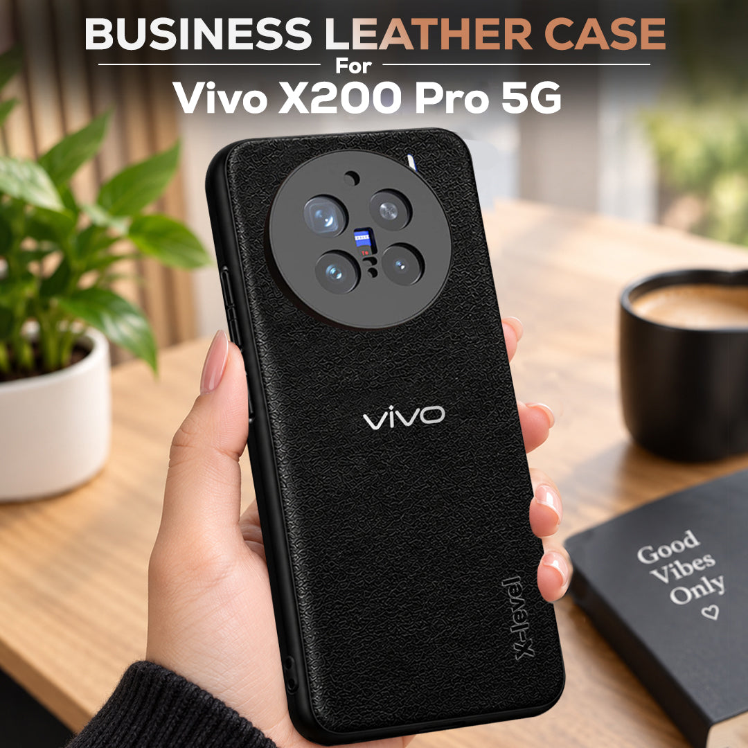 VIVO X200 PRO 5G Business Style PU LEATHER PROTECTIVE BACK CASE WITH CAMERA PROTECTION