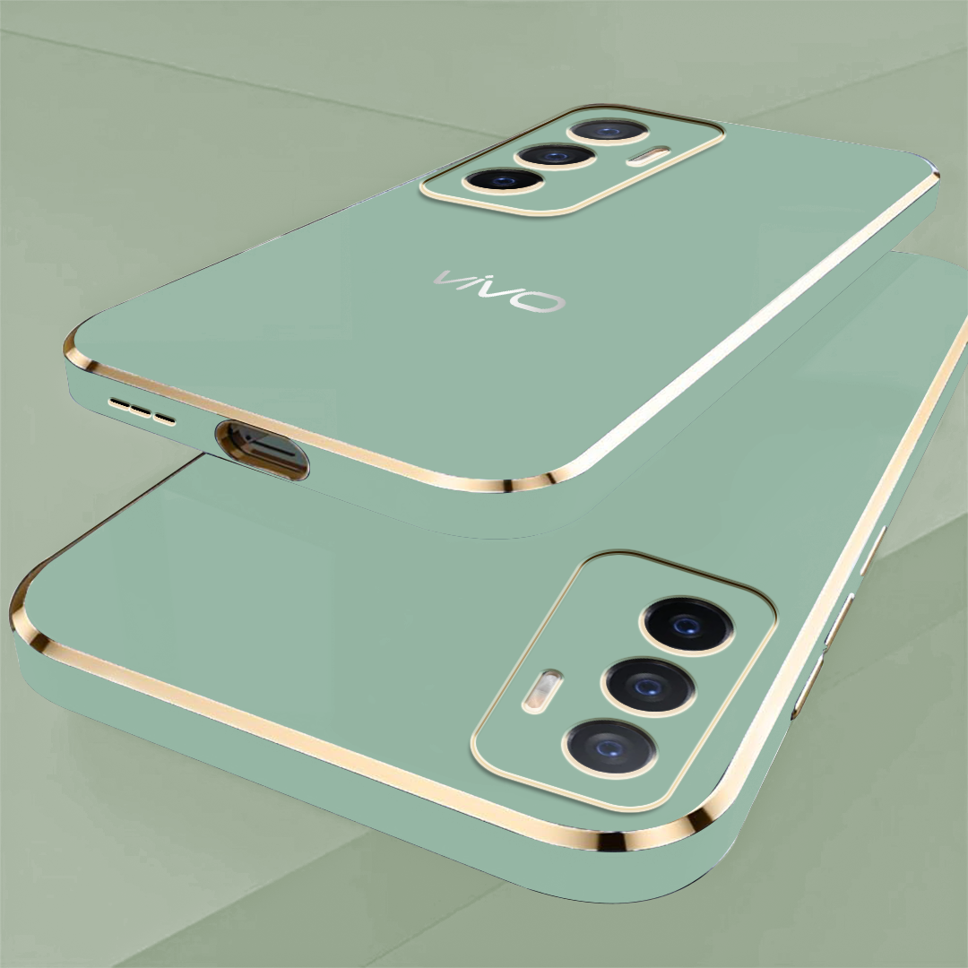 VIVO V23e 5G ULTRA-SHINE GOLD ELECTROPLATED LUXURIOUS BACK CASE WITH CAMERA PROTECTION