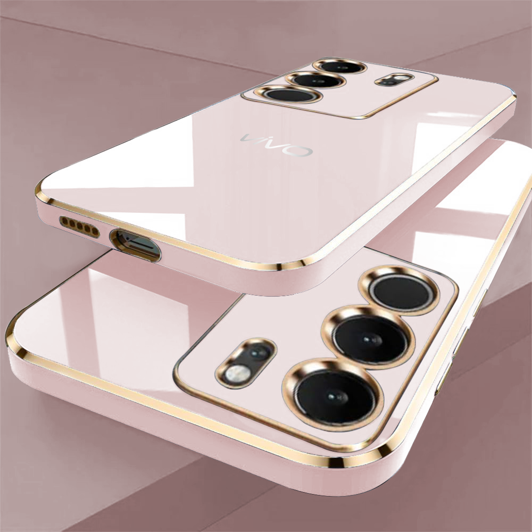 VIVO V29 5G ULTRA-SHINE GOLD ELECTROPLATED LUXURIOUS  BACK CASE WITH CAMERA PROTECTION