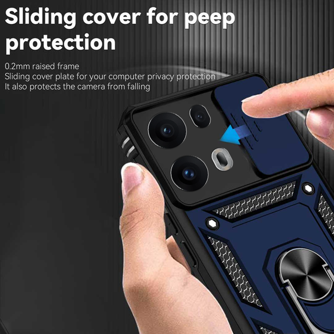 OPPO RENO 13 PRO 5G Armor Military-grade Case With Sliding Camera Cover & 360 Kickstand