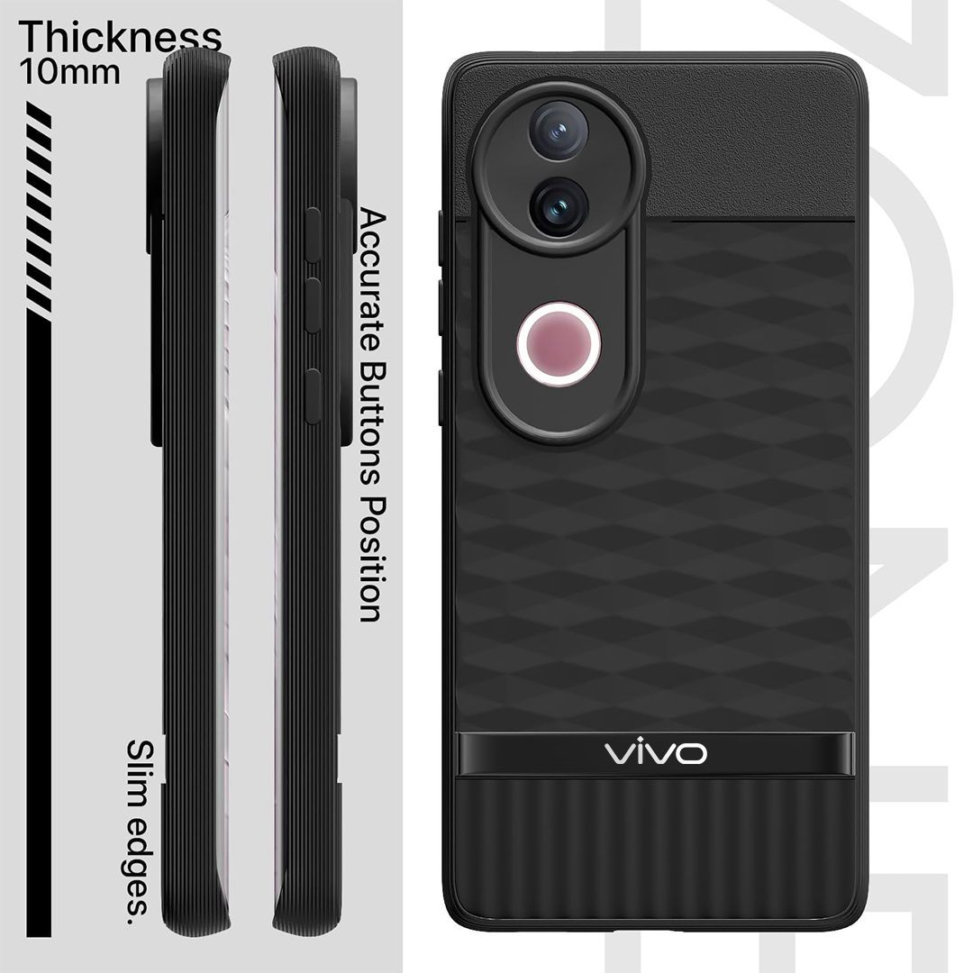 VIVO V50 5G 3D Hexa Cube Design Drop Protection | Camera Protection TPU Back Case