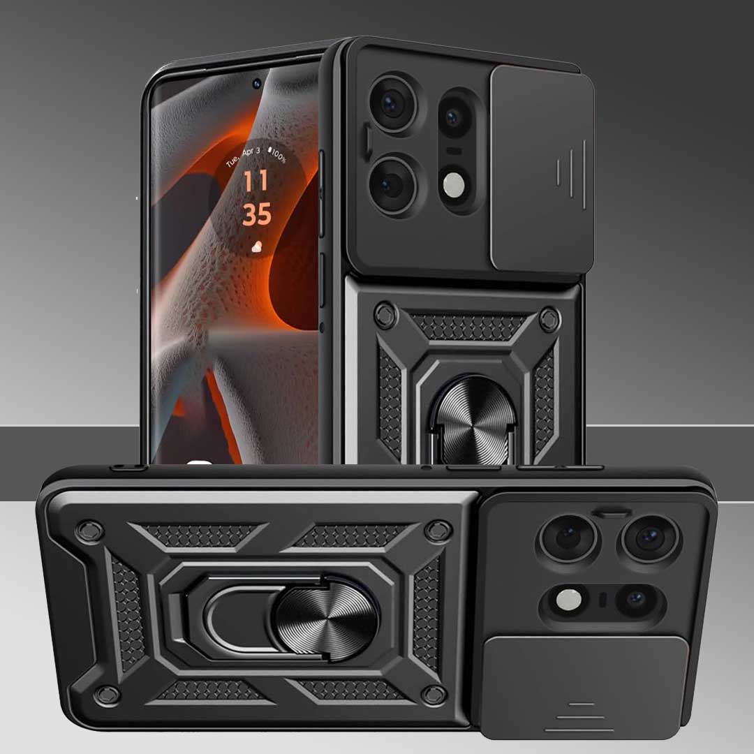 MOTOROLA EDGE 60 PRO Armor Military-grade Case With Sliding Camera Cover & 360 Kickstand