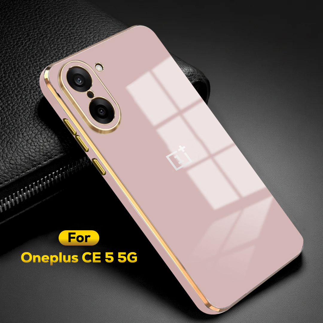 ONEPLUS NORD CE 5 5G ULTRA-SHINE GOLD ELECTROPLATED LUXURIOUS BACK CASE WITH CAMERA PROTECTION