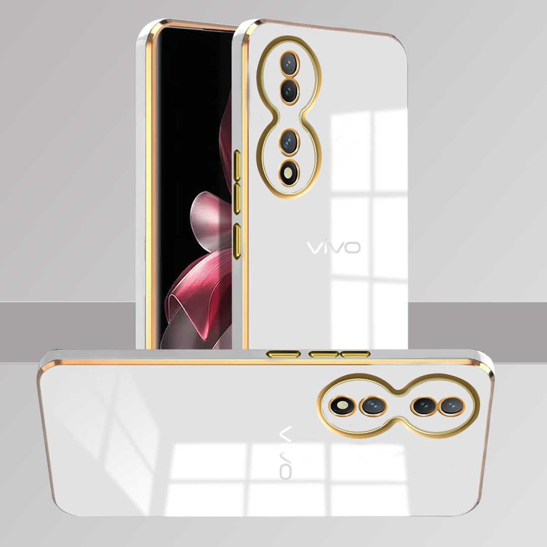 VIVO Y100A 5G ULTRA-SHINE GOLD ELECTROPLATED LUXURIOUS BACK CASE WITH CAMERA PROTECTION