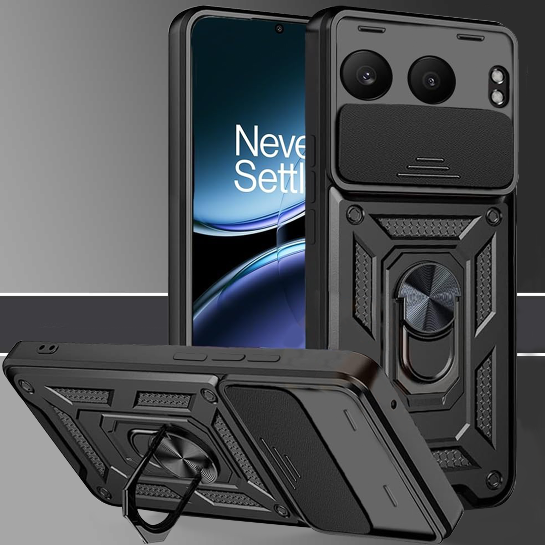 ONEPLUS NORD 4 5G Armor Military-grade Case With Sliding Camera Cover & 360 Kickstand
