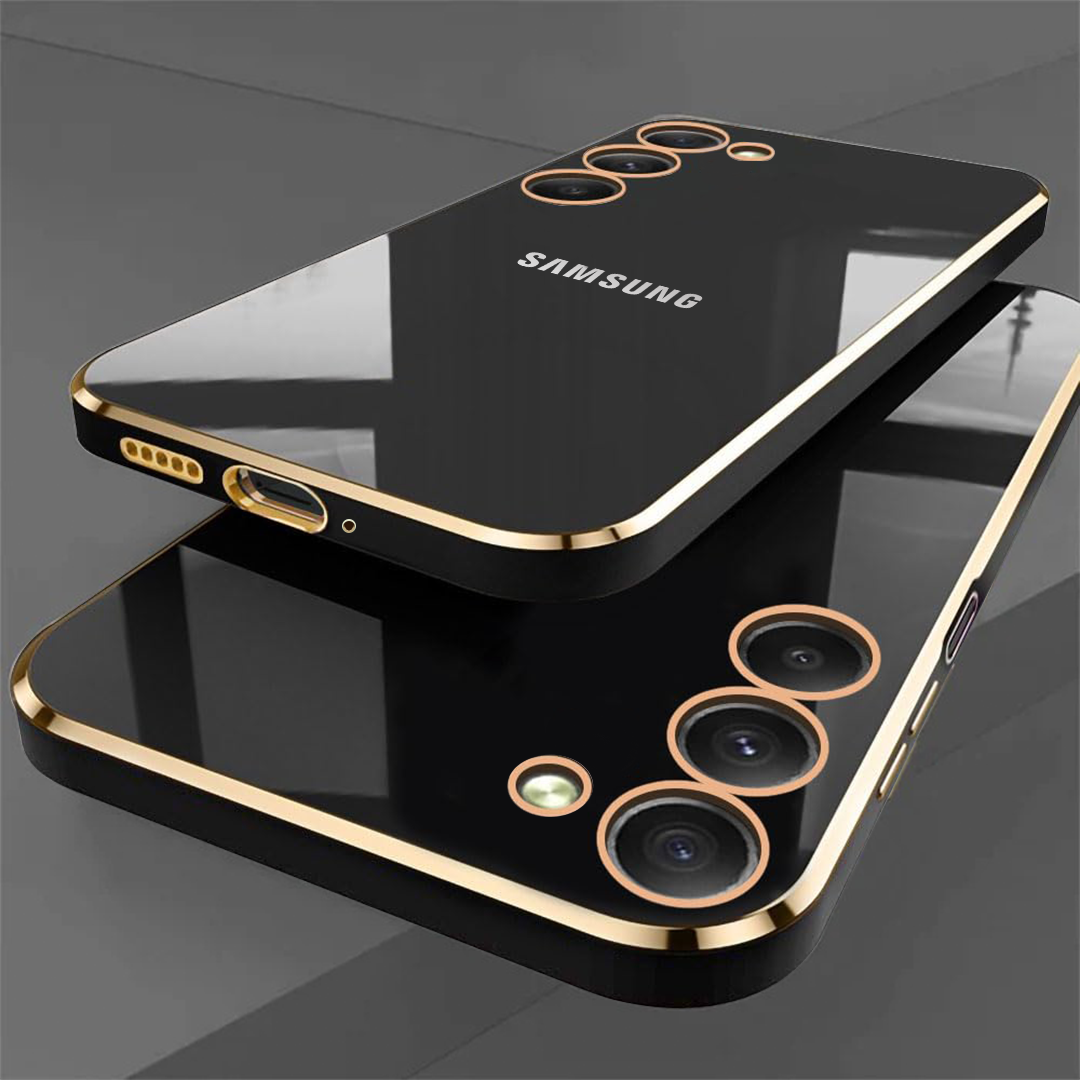 GALAXY S25 5G ULTRA-SHINE GOLD ELECTROPLATED LUXURIOUS BACK CASE WITH CAMERA PROTECTION