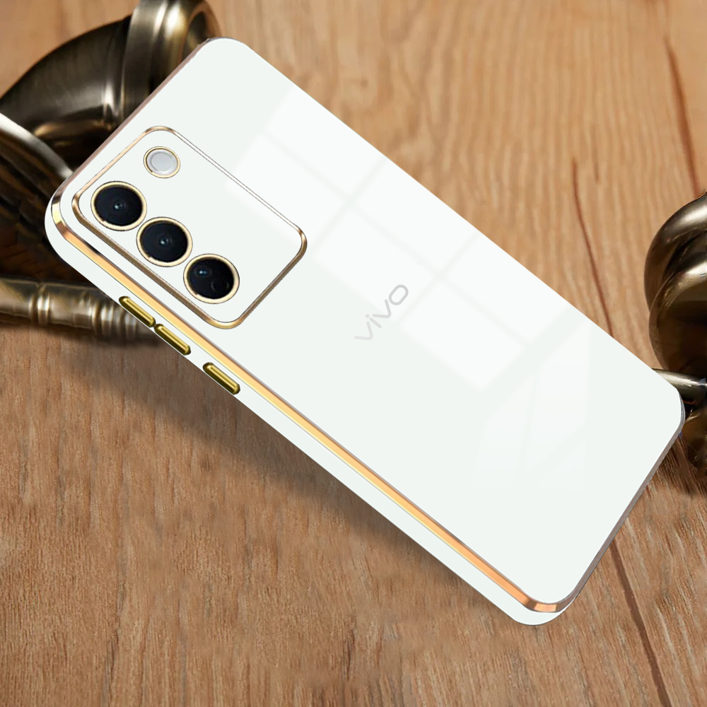 VIVO Y200 5G ULTRA-SHINE GOLD ELECTROPLATED LUXURIOUS BACK CASE WITH CAMERA PROTECTION